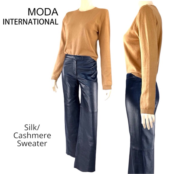 Moda International vintage silk & cashmere crewneck sweater - Picture 1 of 8